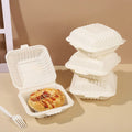 Cornstarch Meal Container 6 Inches Thickened Hamburger Box Disposable Lunch Box Environment Friendly CornStarch For Food Packing