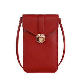 Women's Long Mini Messenger Bag with Anti-Theft Feature Touch Screen Mobile Phone Wallet Polyester Lining Cheap for Girls