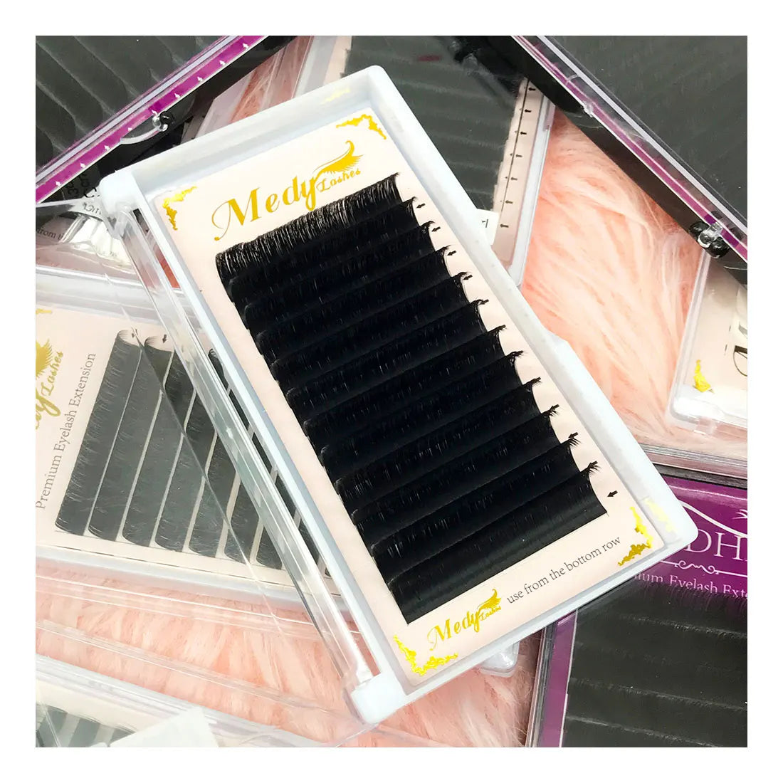 Wholesale Velvet Individual Lash Extension Manufacturer J B C CC D DD L Curl Matte Black Eyelash Extensions With Custom Logo