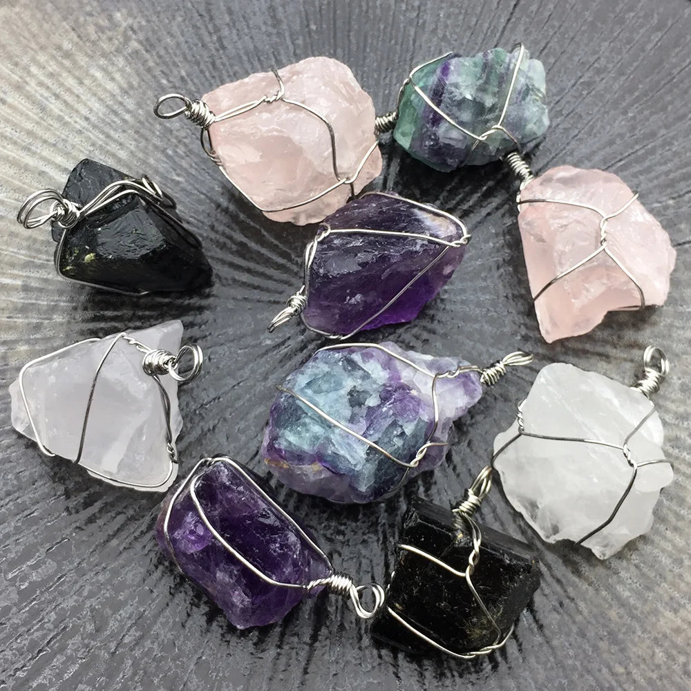 Huiying Diy Heal Crystal Quartz Pendant Healing Stones Jewelry