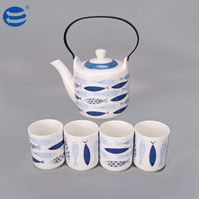 Hot Sale Novelty New Bohemian Glazed Bone China Custom Color 4PCS Stackable Mugs with Handle for Back to School Home Use