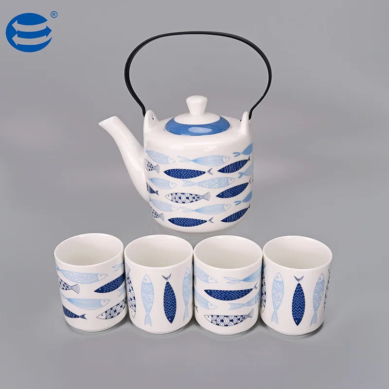 Hot Sale Novelty New Bohemian Glazed Bone China Custom Color 4PCS Stackable Mugs with Handle for Back to School Home Use