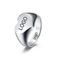 New 12mm Stainless Steel Ring Silver Gold Simple Cast Heart Shaped Love Couple laser logo Stainless Steel Ring Finger Rings 740
