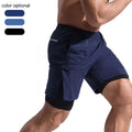 Custom Casual Shorts Solid Color Printed Sports Fake Two Pieces Fitness Beach Pants Breathable Mesh Basketball Men's Shorts