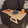 New Design Expandable Bamboo Sofa Arm Trays Clip-On Side Arm Rest Table Tray for Couch for Serving Food