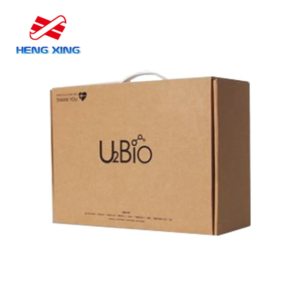 HENGXING Custom Cardboard Gift Suitcase Box UV Coating Printed with Plastic Handle Sponge Lined Corrugated Board Paper