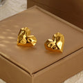 Meetyoo 2025 Non Rust Heart Shape Earring New Design Stainless Steel Stud Earring 18K Gold Plated Stud Earring Jewelry