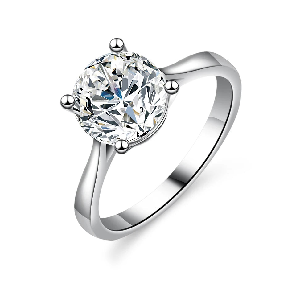 Fine Fashion Jewelry VVs1 Moissanite Diamond Women' Ring 2 Carat Sterling Silver Ladies Rings Engagement Promise Wedding Rings