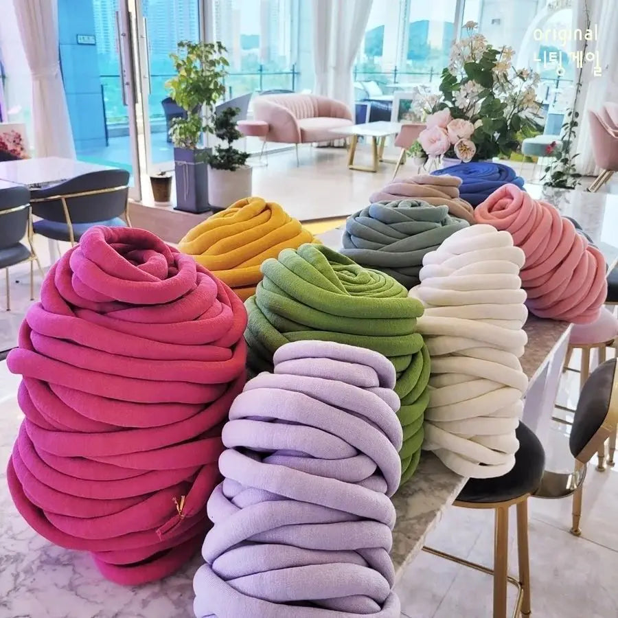 Xinlan Crocheting DIY Craft Washable 3 cm Super Thick Chunky Cotton Tube Yarn for Arm Knitting Bag