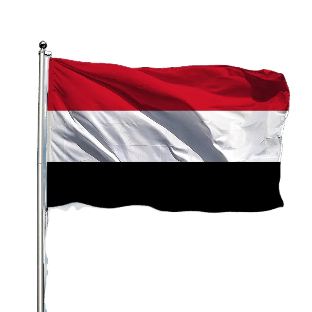 For 3x5 ft Polyester Yemen Republic Flag Pennant 90x150 cm Flying Use Waterproof