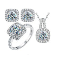 Wholesale GRA VVS1 D Color Moissanite Ring Necklace Earring Jewelry Set 925 Sterling Silver Rhodium Plated Women Fine Jewelry