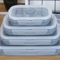 4 Pcs BPA Free Food Grade Silicone Folding Microwavable Food Containers Collapsible Lunch Box Set Silicon Food Storage