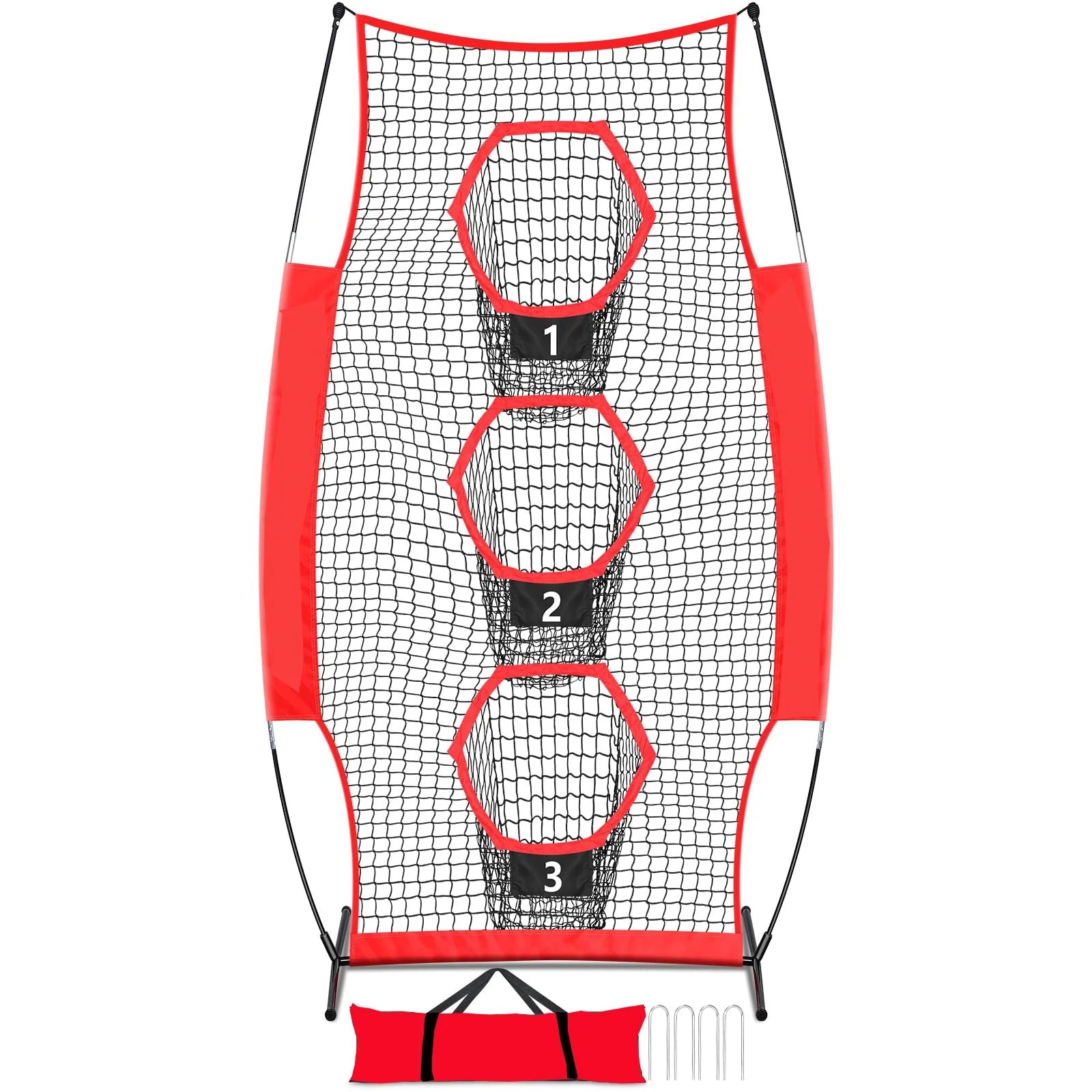 Portable Vertical Goal Net for American Rugby and Baseball Training Sports Equipment with Hole