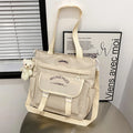 Large Capacity Women Crossbody Bags College Girls Class Book Tote Handbags Simple Ladies Portable Letter Print Shoulder Bag