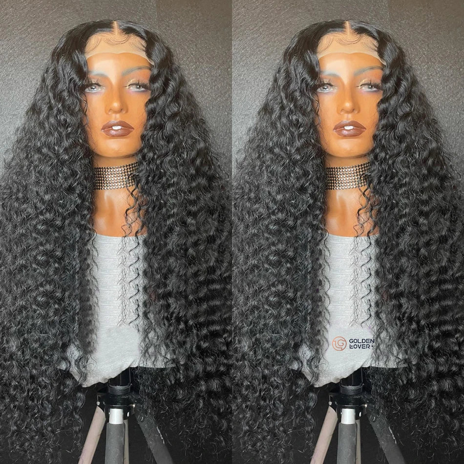 Water Wave Transparent Glueless  Lace Frontal Brazilian Virgin Human Hair Wigs for Black Women