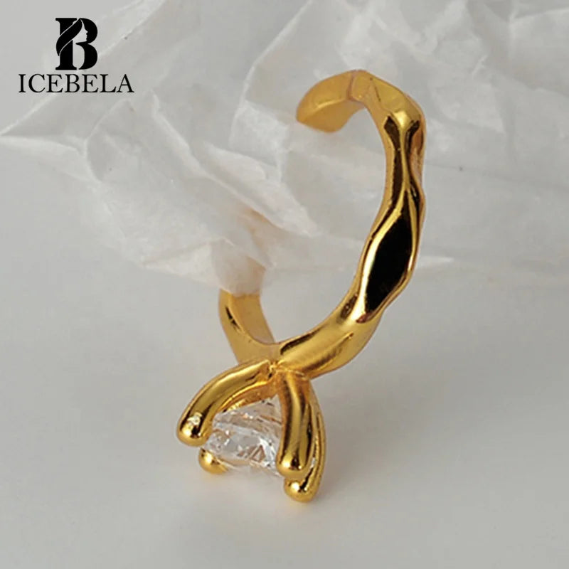 ICEBELA Jewelry Sterling Silver Zircon Clip on Earrings Non Pierced 2026 New Earrings Diamond 925 Ear Cuff Zircon for Women