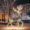 2024 Hot Sale  3d Led Christmas Standing Reindeer  Led Large Animal Deer Light for Outdoor Decorations