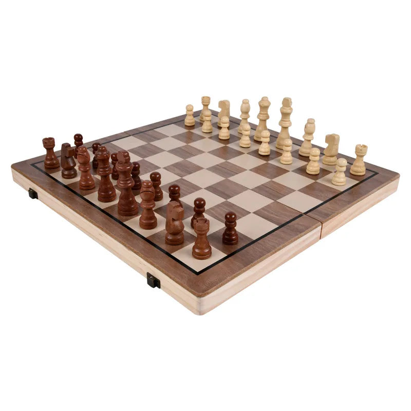 HOYE CRAFTS Wooden Chess Board Game Magnetic Chess Game International 2 in 1 Folding Game Chess