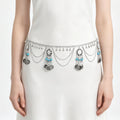 Bohemian Chains Coin Tassel Women Belt Blue Resin Beads Body Chain Jewelry Statement Vintage Acrylic Waist Chains