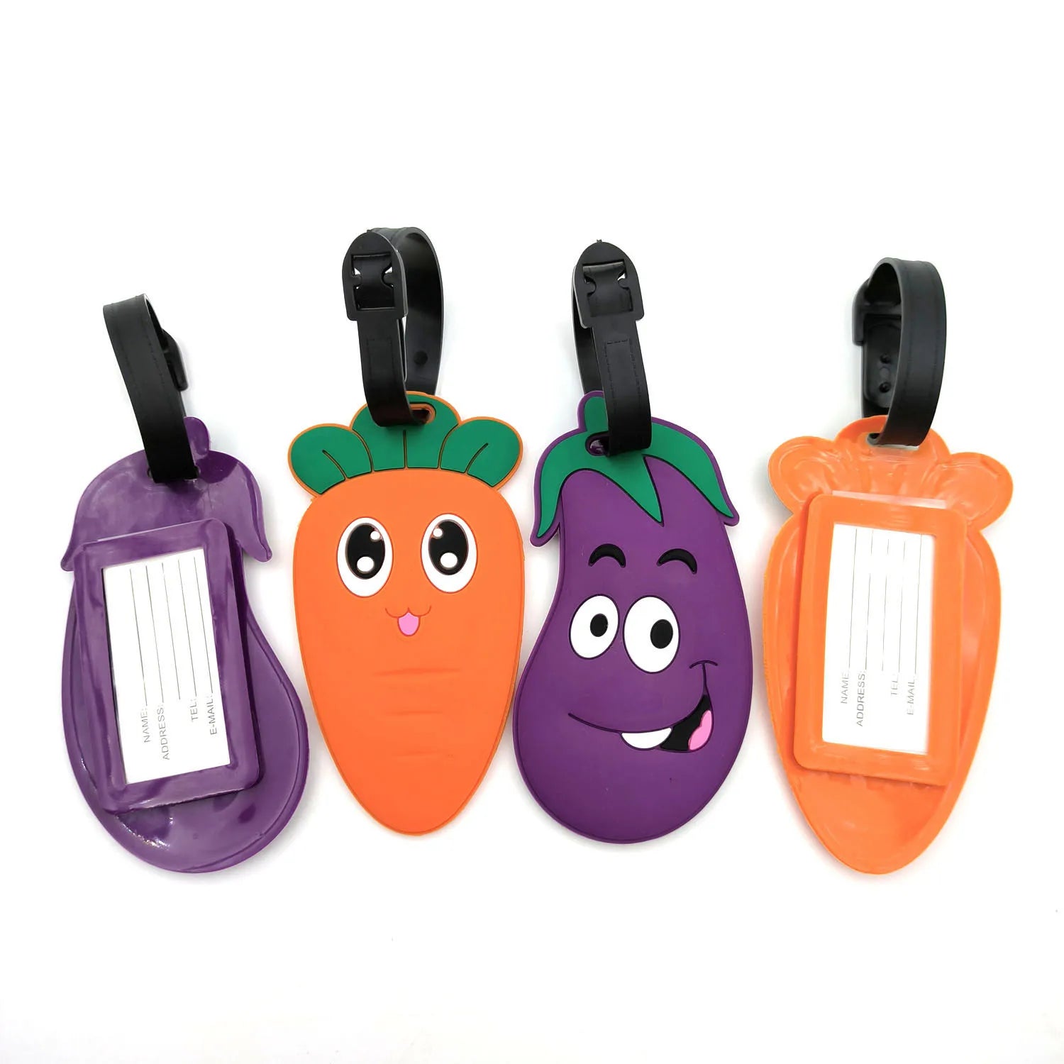 Cartoon Cute PVC Rubber Vegetable Series Luggage Label ID Card Lanyard