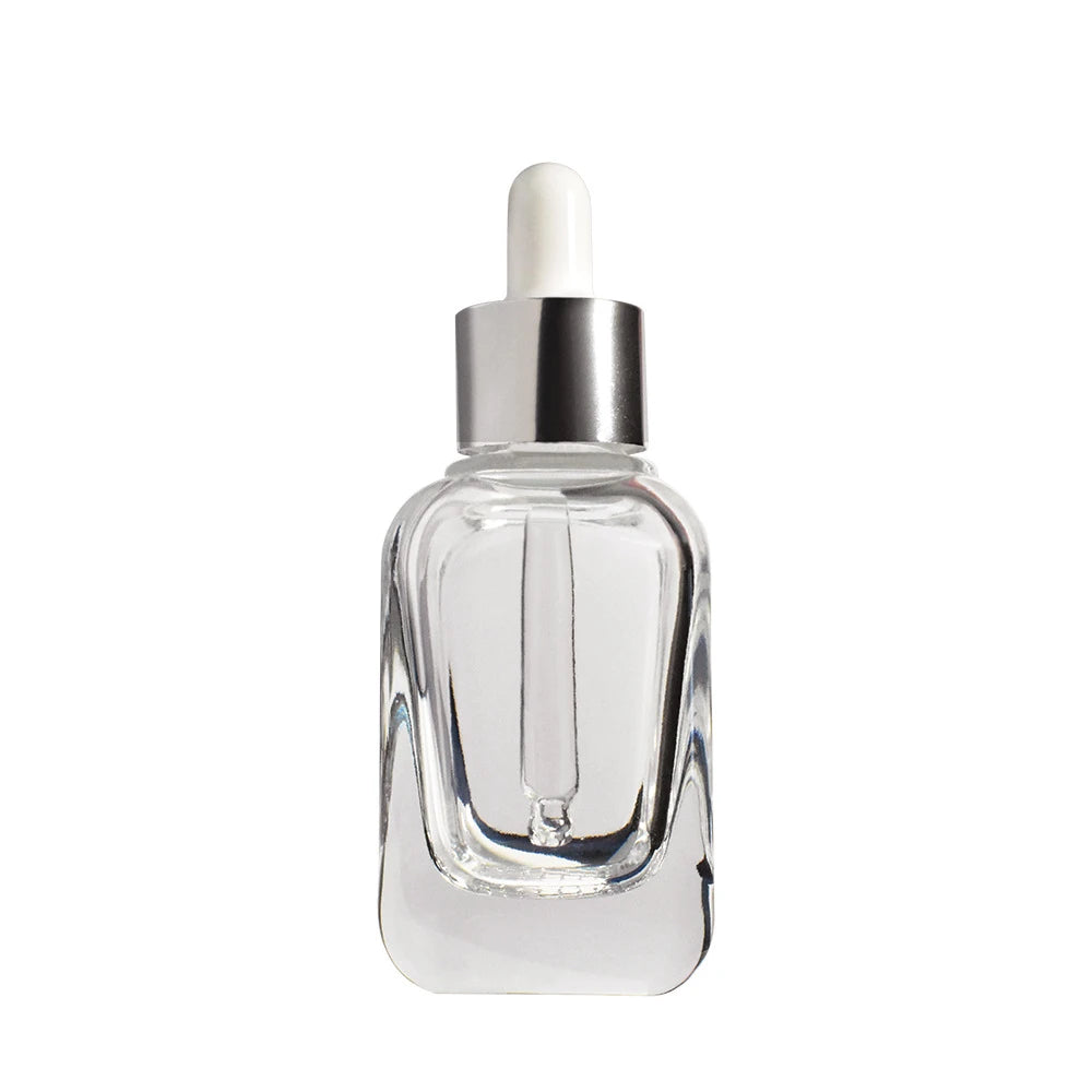 30ml 1 oz Round Shape Essential Hair Oil Glass Dropper Bottle with Thick Bottom and Screen Printing