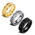 POYA Wholesale 8mm Brick Pattern Tungsten Ring Silver Gold Black Matt Finished Mens Wedding Band