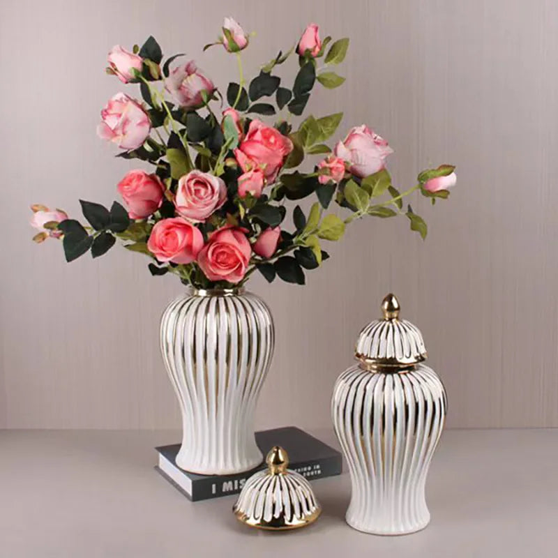 Small Modern Ginger Jars Art Deco Wedding Tabletop Vase Eco-Friendly Office Home Decor Ceramic Luxury Porcelain