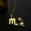 Fashion 18K Gold Plated Stainless Steel Charm Astrology Women Horoscope 12 Zodiac Sign Earring Necklace Jewelry Set