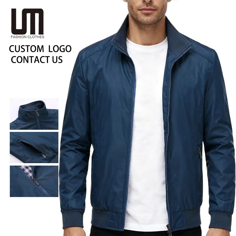 Custom Brand Logo Wholesale Trending Men S Autumn Casual Slim Outerwear Windbreaker Plus Size 6XL Jacket Coats