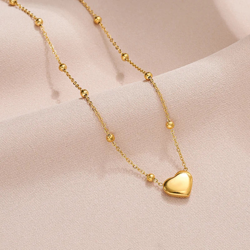 Now Tongxin Hot Selling Heart Pendant Choker Fashion Gold Colour Women Necklace Jewelry