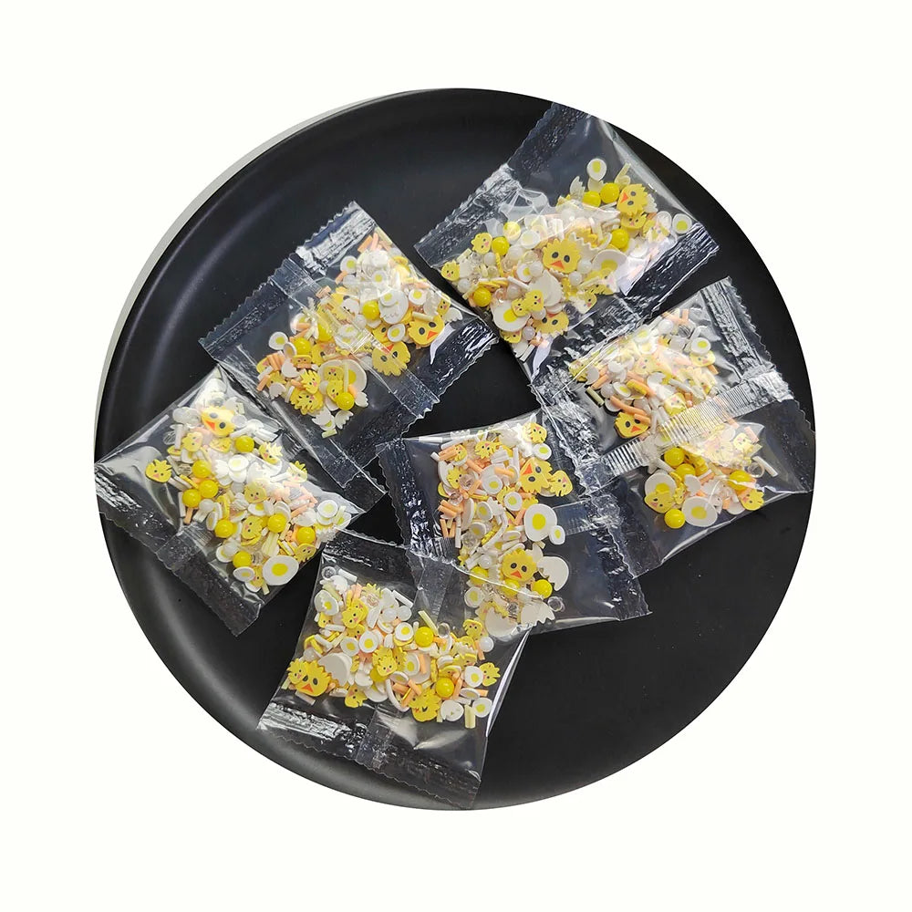 Yellow Duck Mixed 1kg Adorable Handmade Mini Soft Clay Charms Colorful Cartoon Designs Slime Fillings Gift Ideas