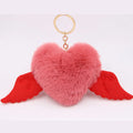 Wholesale Multi-color Heart-shaped Plush Ball Keychain New Cute Design Bag Decoration Pendant Plush Ball Love Keychain