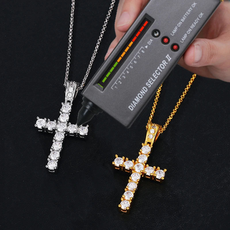 Cross Necklace Moissanite Women's Necklace Pendant D Color S925 Silver 18K Gold Electroplating Gift Jewelry Necklace Pendant
