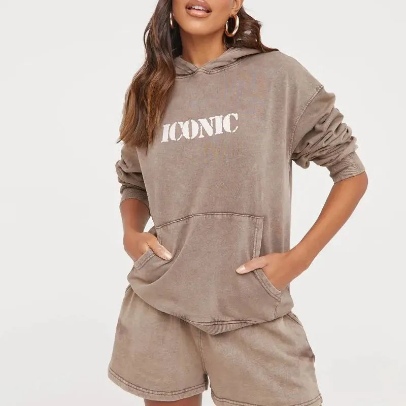 New Arrival Custom Stylish Oversized Slogan Printed Hoodie  Acid Wash Hoodie for Women