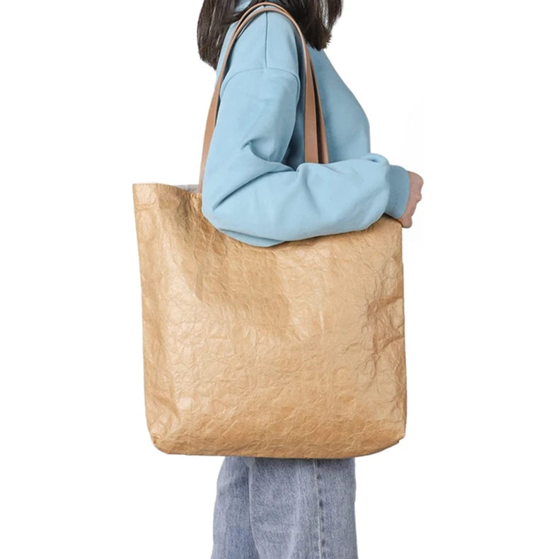 Waterproof Shoulder Bag Made of Dupont Paper with Attractive Letter Pattern Daily Custom Tyvek Tote Bag