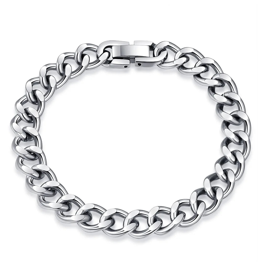 Customized Hip Hop Cuban Chain Men's Bracelet with Stackable Stainless Steel Original Color
