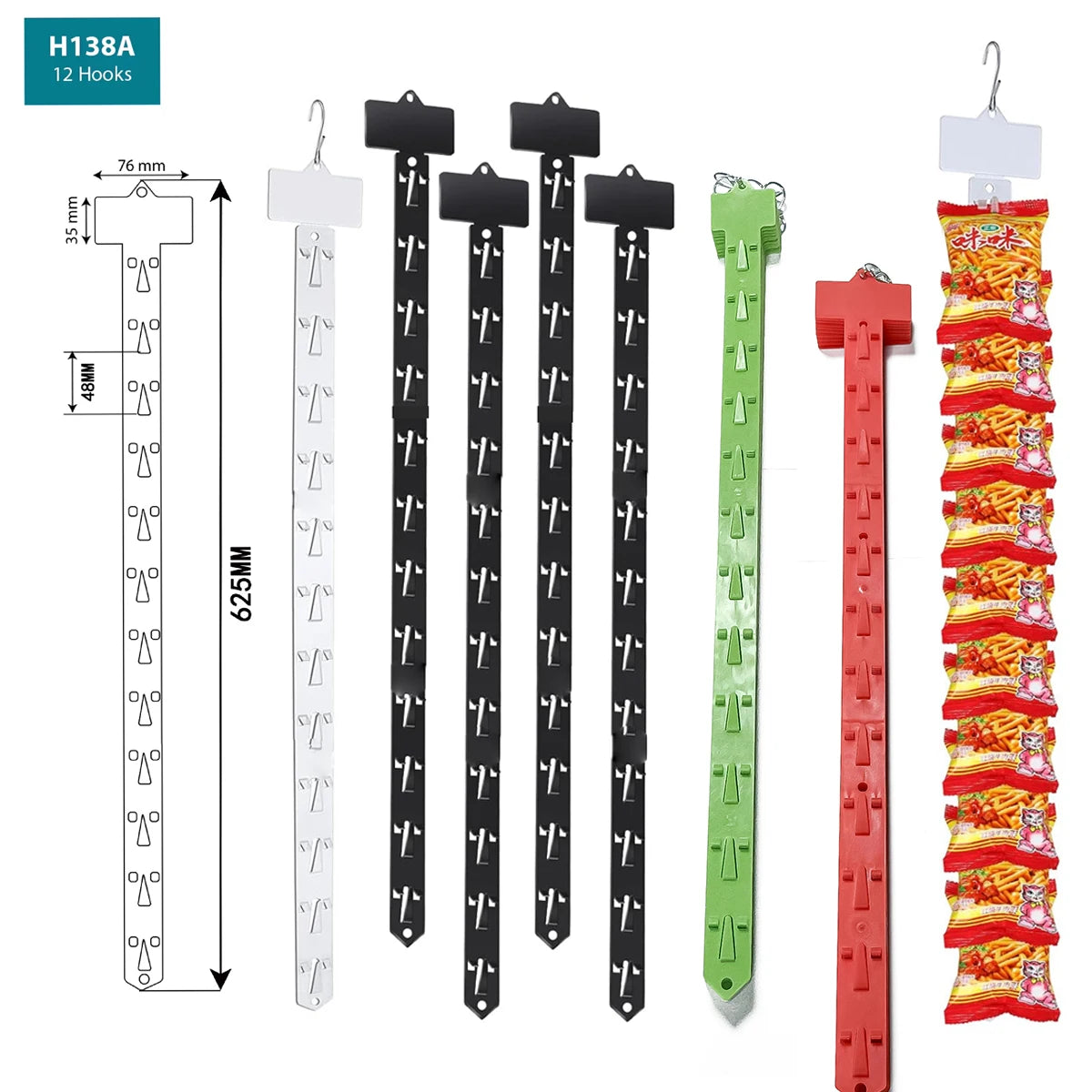 Supermarkets Display Hanging Merchandise Strips with Hooks
