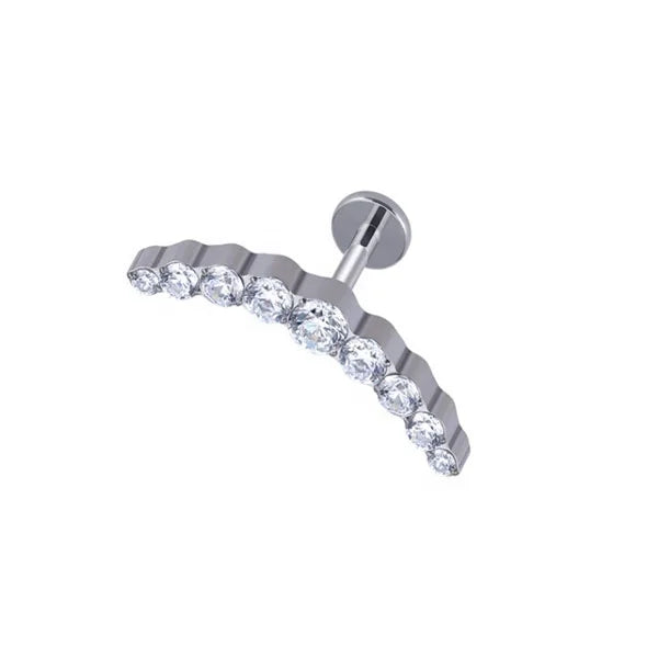 ASTM F136 Titanium 16G Lip Studs CZ Cluster Earring Piercing Internally Threaded Labret Medusa Ring Cartilage Monroe