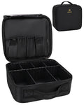 Relavel Portable Cosmetic Artist Storage Bag with Plastic Adjustable Divider Organizer Bag Makeup Travel Train Case