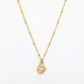 Joolim 18K Gold Plated Irregular Zirconia Pendant Bead Necklace Stainless Steel Tarnish Free Fashion Jewelry