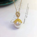 P1051 13-14mm DIY Natural  Freshwater Pearl Charm Pendant Necklace Accessory 925 Sterling Silver Jewelry for Women Without Chain
