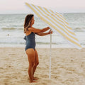 Hot Sale 48 Inch Outdoor Portable Fold Yellow Custom Design Garden Large Parasol Patio Pool Sun Umbrella for the Beach