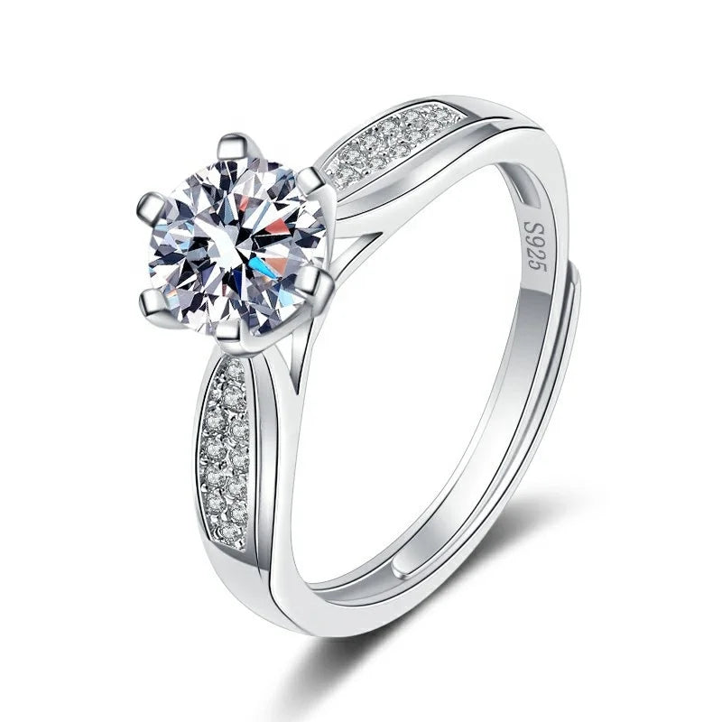 MR89 1 Carat New Model 925 Sterling Silver Moissanite Ring Luxury Jewelry Engagement Ring for Women