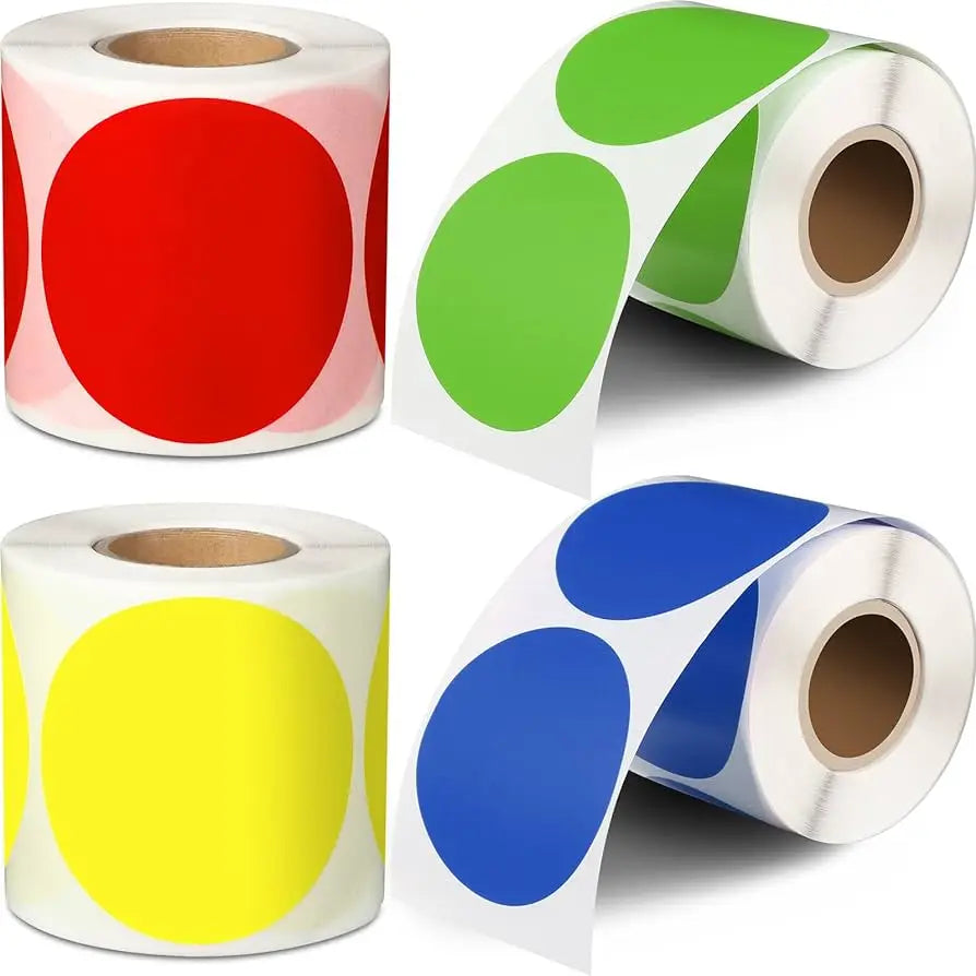 Green Color Round Paper Test Ok Label QC Quality Sticker