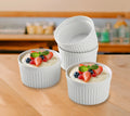 Creme Brulee Making Set - 4 Porcelain Ramekins 11cm Ceramic Ramekins Bowl