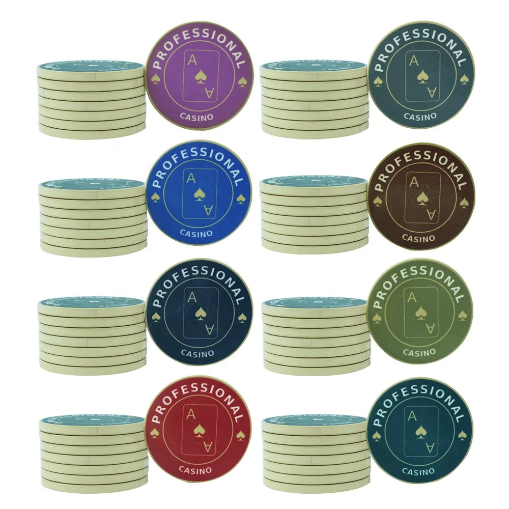 Professional Custom Casino Rourlette Poker Chips 10g with Poker Cards Print on It 1000pcs in a Export Carton for Gambling