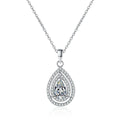 Hot 925 Sterling Silver Luxury Hip Hop Full Diamond Clavicle Wedding Droplet Pear Shaped Moissanite Diamond Pendant Necklace