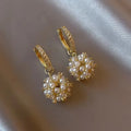 AA00819 Pearl Zircon Pendant Earring New Fashion Personality Exquisite Earrings Temperament Earrings Female