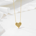 Wholesale Accessories Women Jewelry Beads Small Gold Balls Heart Pendant Stainless Steel Waterproof 18k Gold Plated Necklace