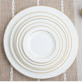 Golden Rim Eco-Friendly Hand-Painted Ceramic Dinnerware Plate Set 6''-12'' Fine Porcelain Dish for Parties